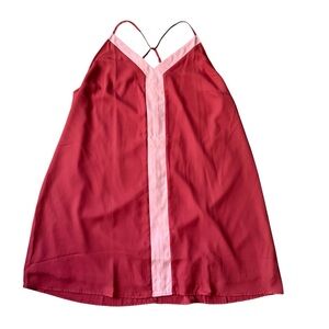 Main Strip Dress 2XL Mini Dress Crisscross Straps Rust Colored lined